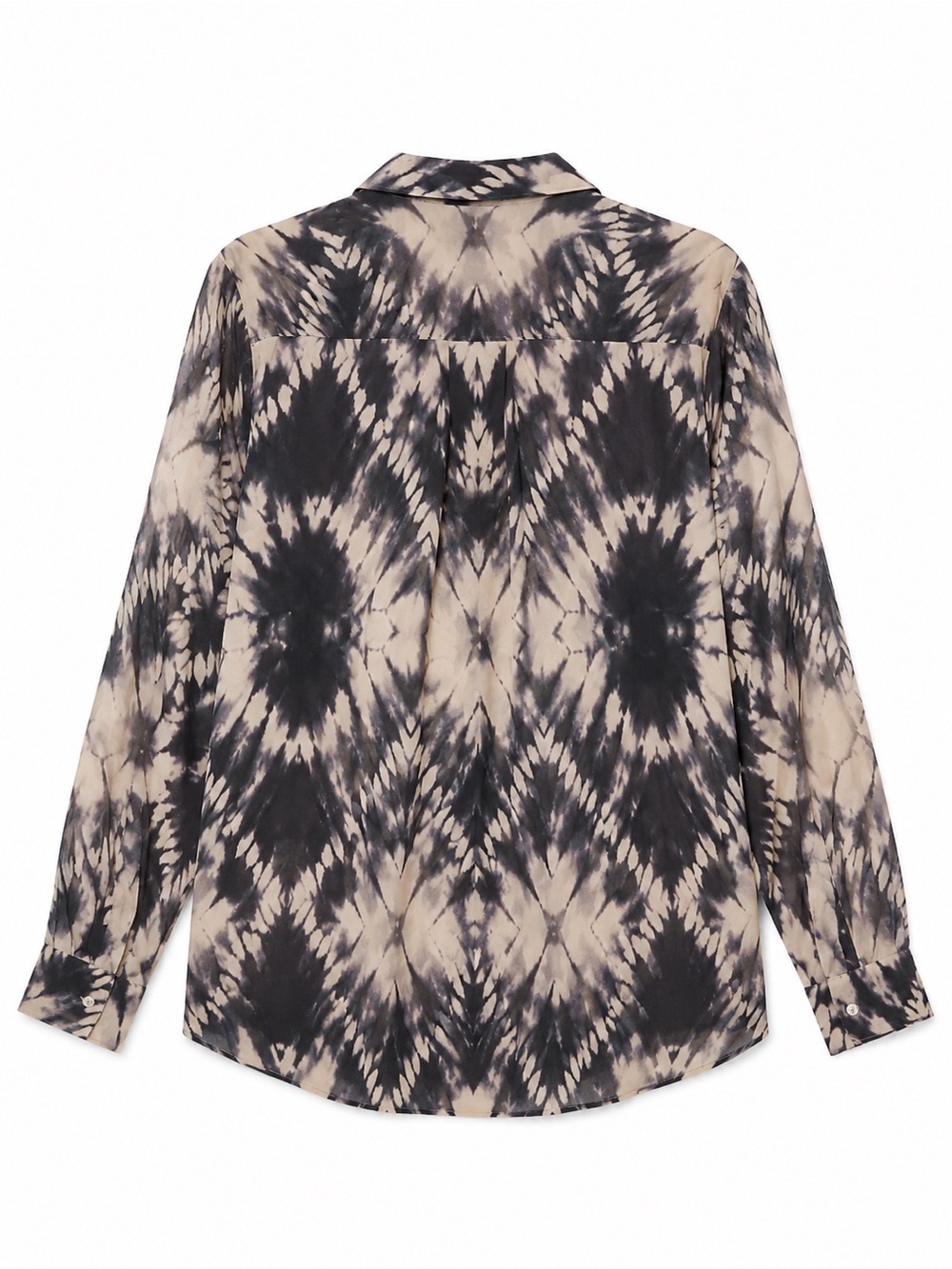 MNG Mango Tie-Dye Print Button Front Blouse | Sheer Long Sleeve | Size M - Picture 2 of 4